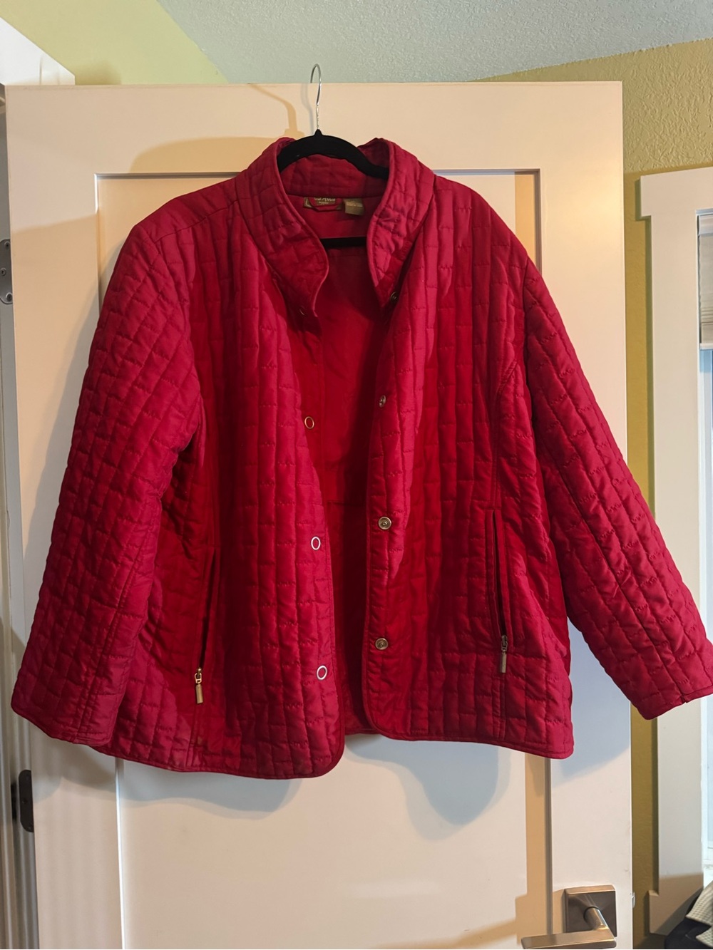 Jane Ashley Red Quilted Bomber Jacket